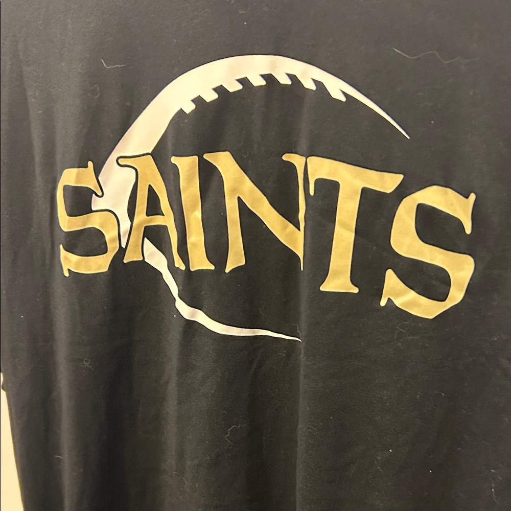 Nike Black T-Shirt with Gold Saints Logo Large - Picture 2 of 3